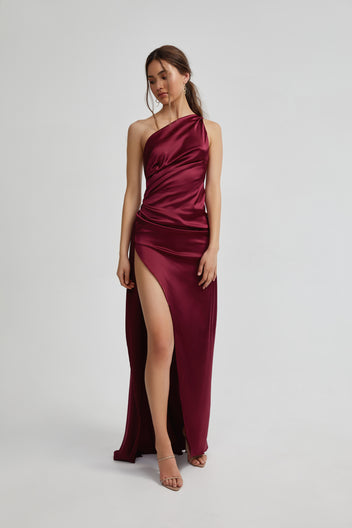 Samira Dress - Burgundy – LEXI