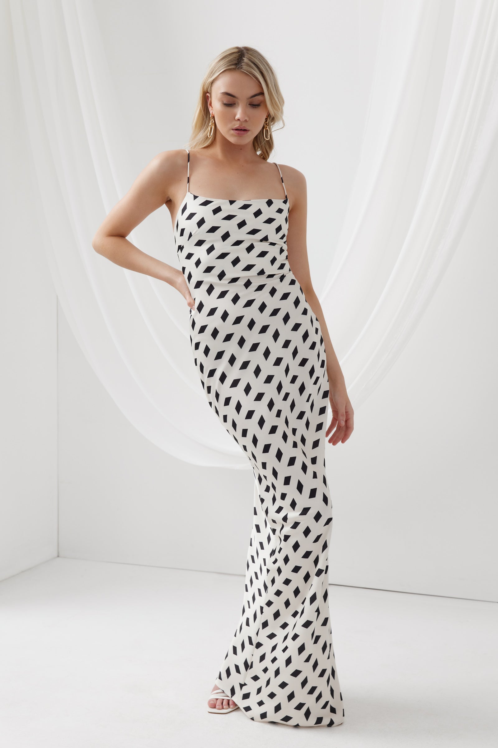 Verona Dress - Ivory Geo Print