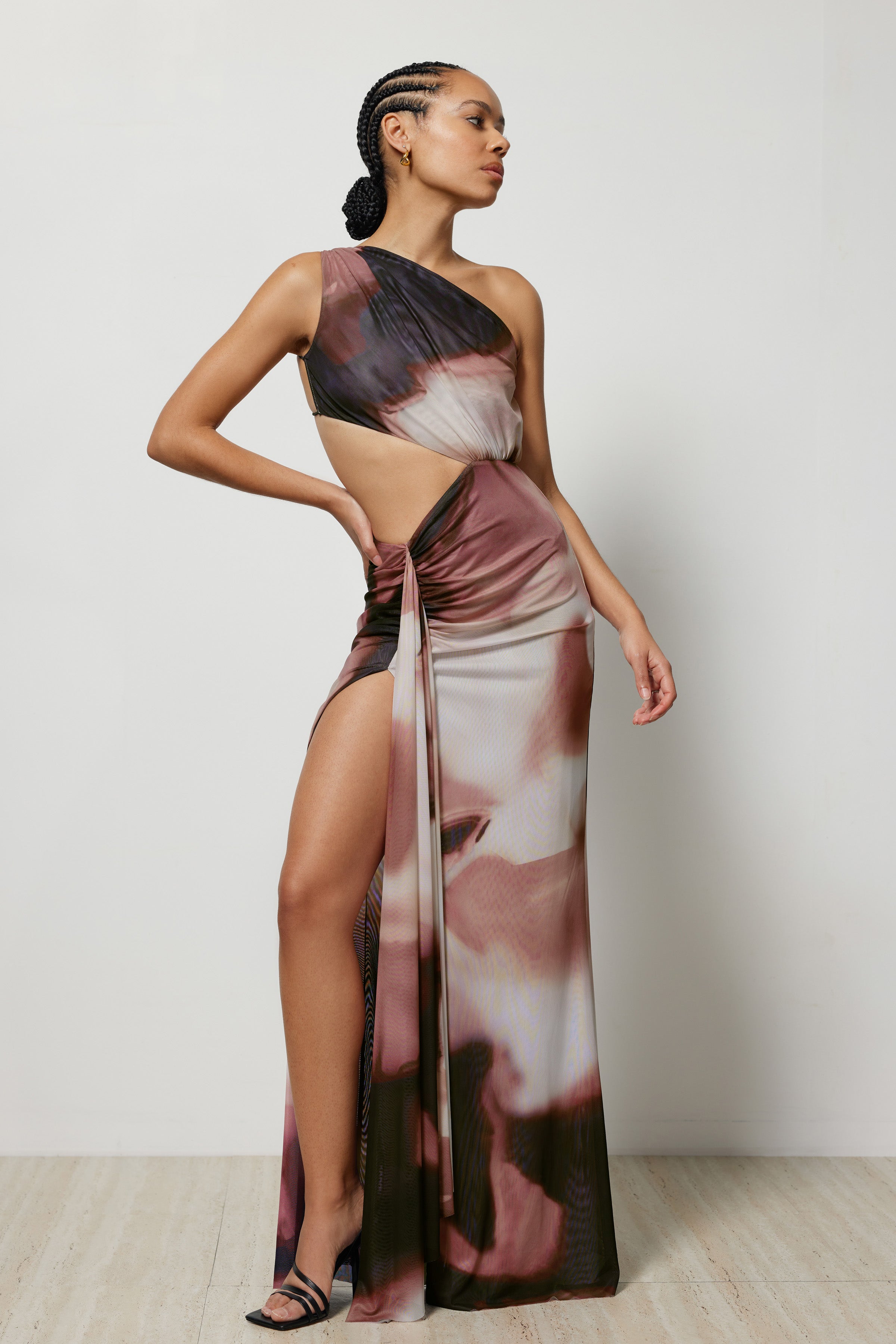 Zaniah Dress - Copper Liquify Print
